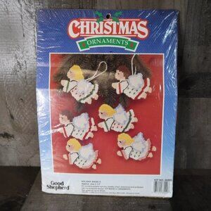 Good Shepherd Holiday Angels Christmas Ornaments Needlepoint Kit Craft Vintage